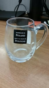 Recalled TJX glass beer mug