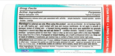 Recalled Sanvall Rapid Alivio Pain Relieving Roll-On – label
