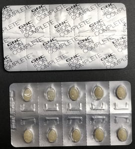 GNC Women’s Iron Complete Dietary Supplement – blister packaging