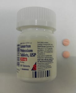 Losartan Potassium 50mg Tablets 30 count bottle