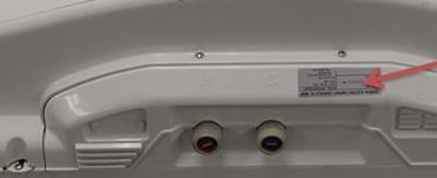 GE Profile™ top-loading clothes washer model number location