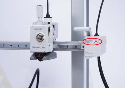 Bambu Lab and "A1" are located on the x-axis motor