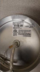 The date code on the recalled lighting fixtures can be found on the inside of the ceiling canopy