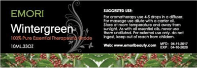 Label of recalled Wintergreen Essential Oil