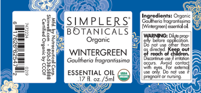 The label of the recalled Wintergreen Essential Oil