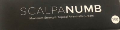Recalled Scalpa Numb Maximum Strength Topical Anesthestic Cream - Package Front