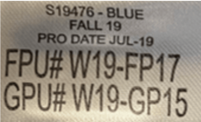Label on the recalled robes