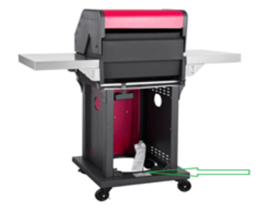 Model # GG2004 is located on the rear base of the Recalled Patio 2-Burner Gas Grill