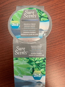 Recalled Sure Scents 2-1 Peaceful Stream/Moonlit Waves Candle