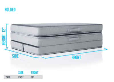 Recalled DownEast Mattress on the Go folding mattress – folded