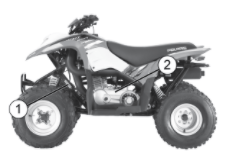 The VIN is located on the vehicle’s front left frame as noted by the number 1