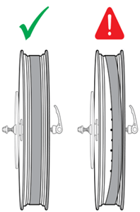 If the rim strip is misaligned, as indicated by the Red Triangle, your RadWagon 4 is affected by this recall