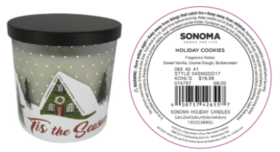 Recalled Kohl’s Tis the Season Candle