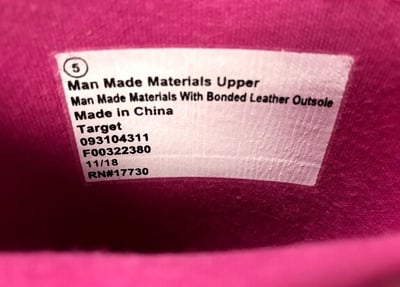 Photo of the label inside Cat & Jack “Lilia” Rain Boots