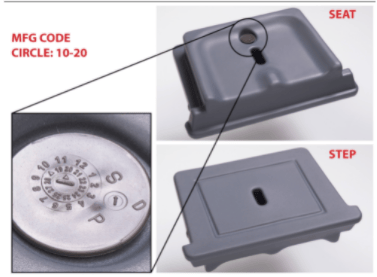 Manufacture code 10-2020 can be found on the removable seat/step