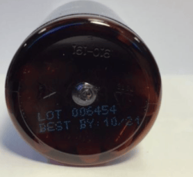 The lot number is located on the bottle’s underside