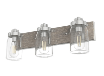 Recalled Hunter Fan 19148 Devon Park 3 Light Vanity in Brushed Nickel