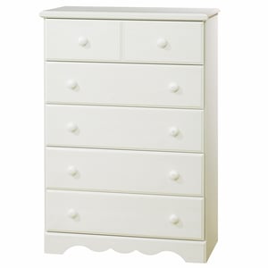 Summer Breeze style 5-drawer chest in white