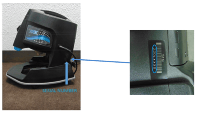 Serial number location on the Rainbow SRX vacuum