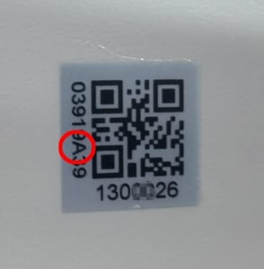 QR code sticker on the rear of recalled 3D printer has "A" in the sixth digit