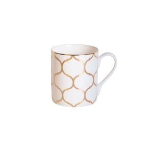 Recalled Fitz and Floyd Nevaeh White lattice Can Mug in Gold