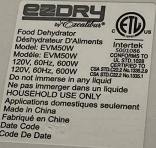 Model number and date code location