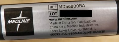 Model number printed next to the letters "REF" on the label