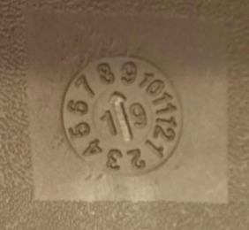 Recalled Kiwi Baby and Toddler Swing Date Code (Underside)