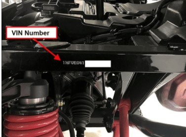 Pioneer 1000 Location of VIN Number