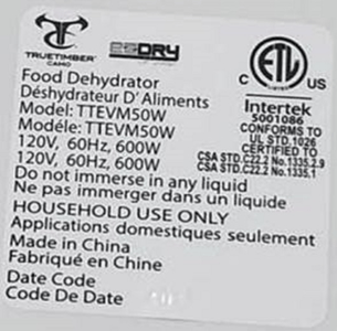 Model number and date code location