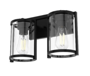Recalled Hunter Fan 19127 Astwood 2 Light Vanity in Matte Black