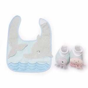 Sea creatures bib and bootie set