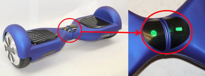 The “Go Wheel” icon will illuminate when the hoverboard is powered on
