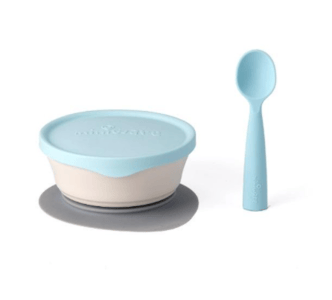 Recalled Miniware “First Bites” set with teething spoon in aqua