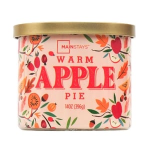 Recalled Mainstays Three-Wicked Candles in Apple Pie