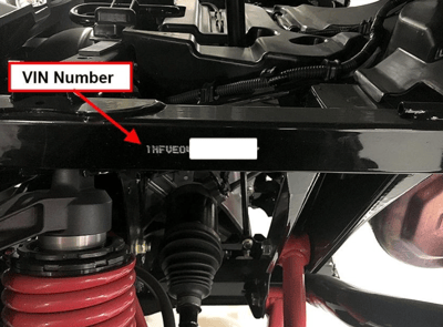 Pioneer 700 & 1000 Location of VIN Number