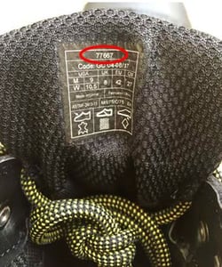 Style number on tongue label on the recalled ACE Republic work boots