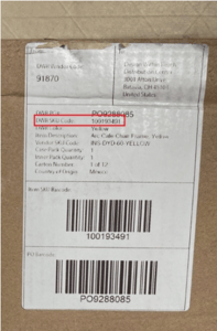 SKU code location