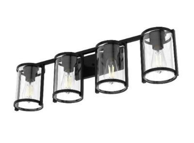 Recalled Hunter Fan 19131 Astwood 4 Light Vanity in Matte Black