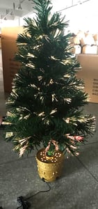 31 inch multi colored fiber optic indoor plug in Christmas tree