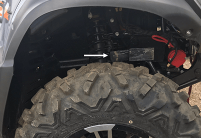Recalled ARGO Xplorer VIN plate location