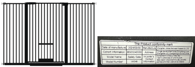 Recalled Walk-Through Gate; Sold on Amazon.com as "57.87-62.59" Baby Gate"