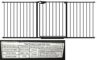 Recalled Walk-Through Gate; Sold on Amazon.com as "67.32-76.77" Baby Gate"