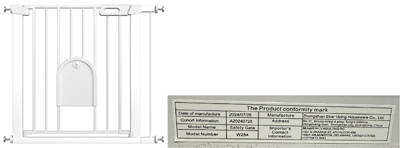 Recalled Auto Close Safety Gate; Sold on Amazon.com as "32"-35" Wide Baby Gate with Door"