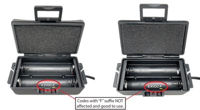 Battery compartment style code location