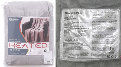 Recalled Berkshire Blanket Heated Throw