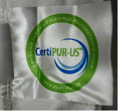 CertiPUR-US is printed on a tag inside the cover