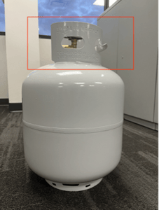 Recalled EVAS 20 lb. propane exchange cylinder