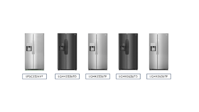 Recalled Production Year 2015-2019 Frigidaire Branded Side by Side Refrigerators with Slim Ice Buckets