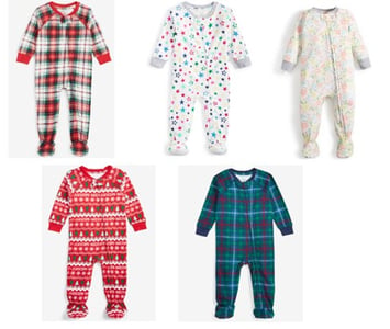 Recalled Holiday Lane infant footed pajamas